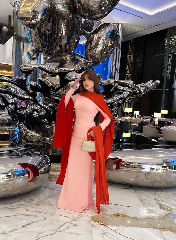 Long sleeve column dress with cover - TALIA