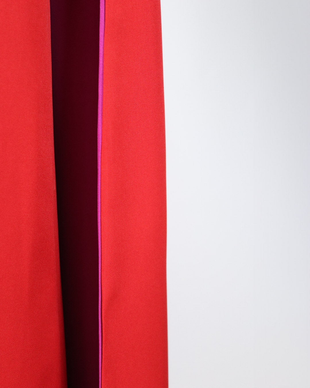 Red shoulder off dress with side cape - ROLOH