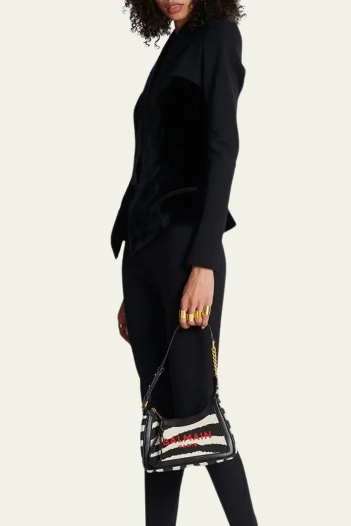structured velvet-panel blazer – BOLIR