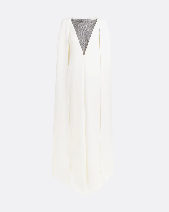 V-Neck Dress with Embellished Detail - Ivory