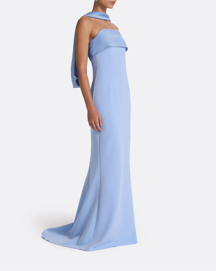strapless column gown with sculpted collar – SORAYA