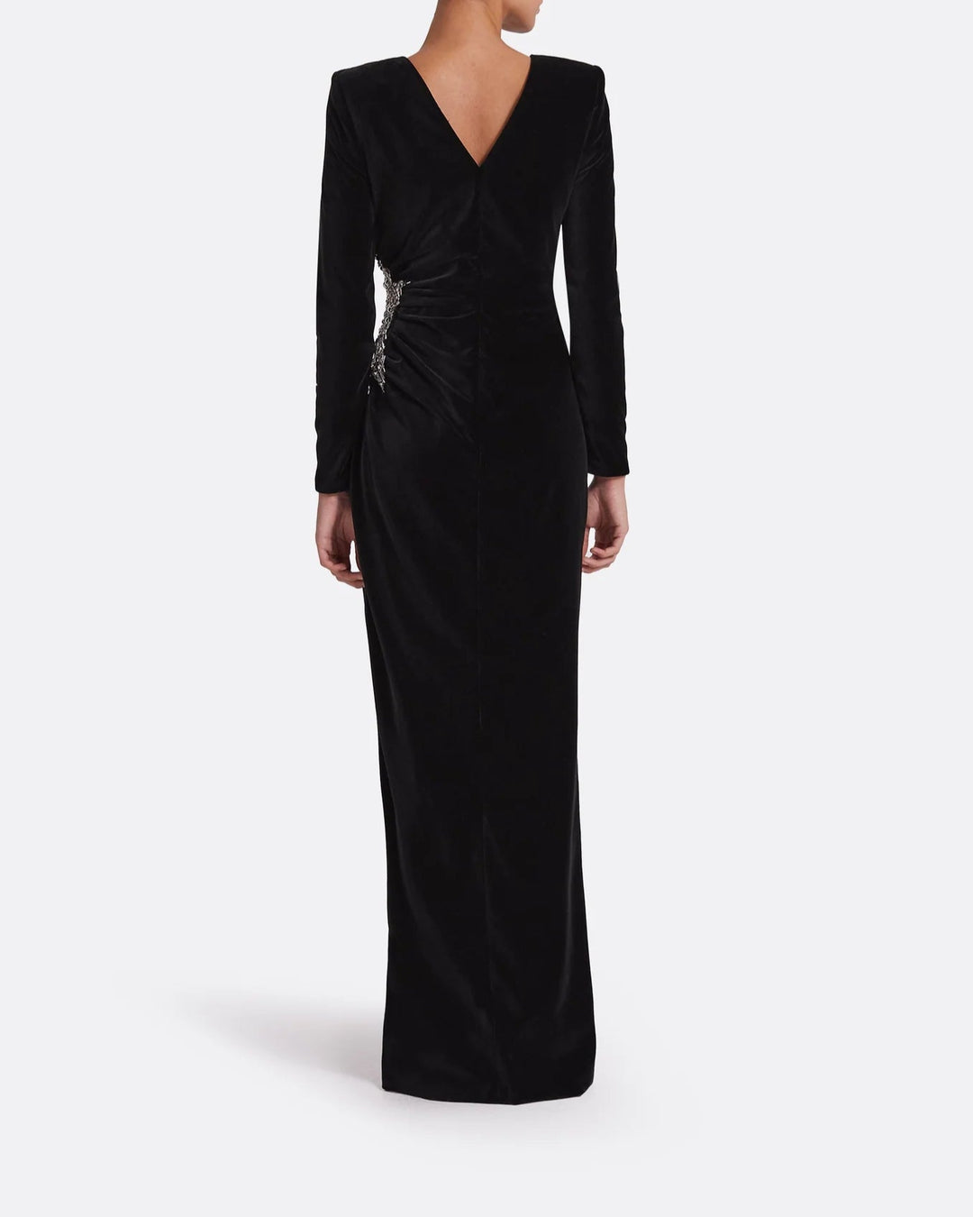 Long sleeve dress with embellished waist sides and draped details - Poppy
