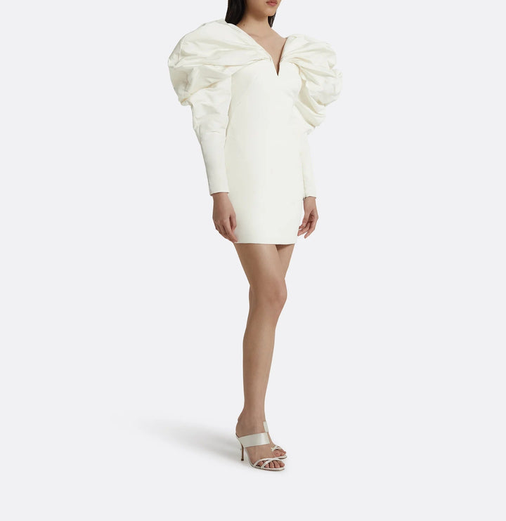 Mini dress with voluminous puff sleeves -Megan