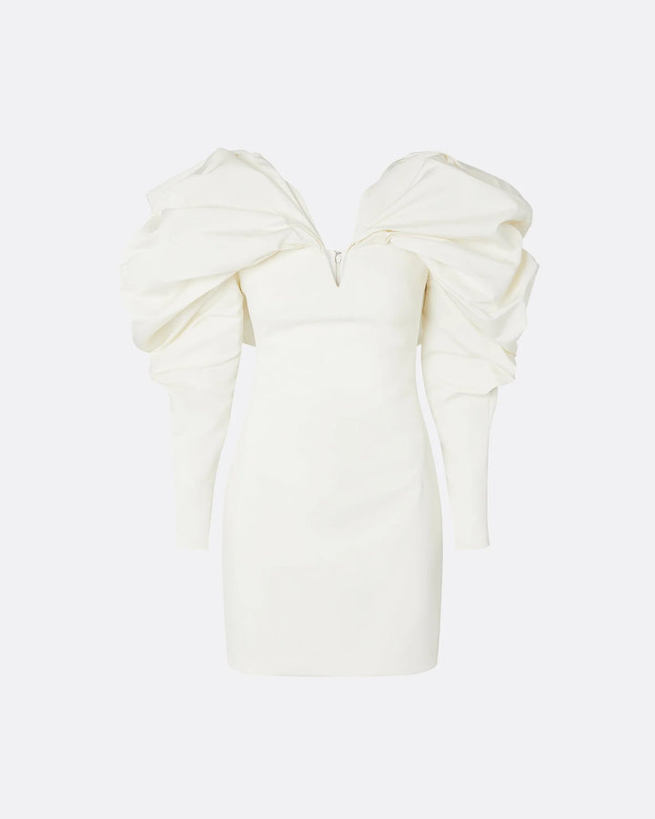 Mini dress with voluminous puff sleeves -Megan