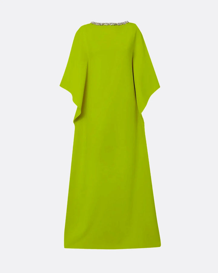 batwing-sleeve gown with crystal neckline – AZURÉE