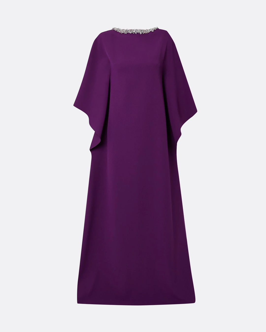 batwing-sleeve gown with crystal neckline – AZURÉE
