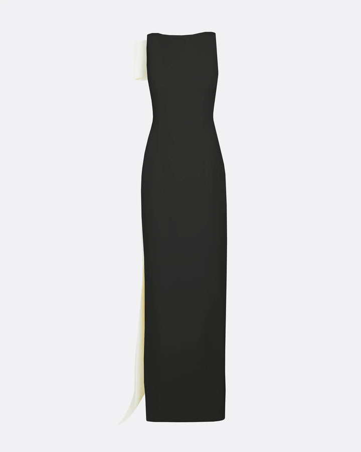 Sleeveless column dress with bow accent - Lura