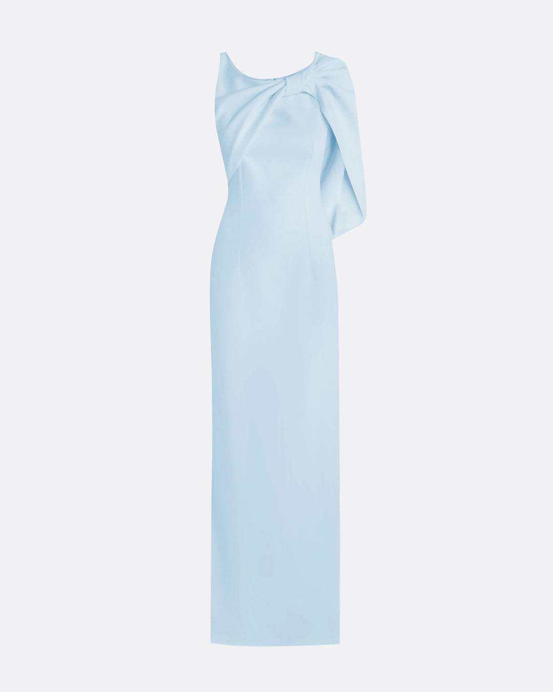 Sky Blue One-Shoulder Cape Gown - Azure