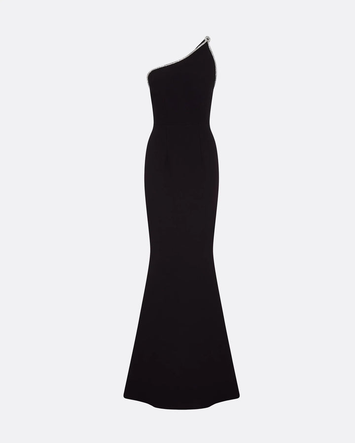 One-shoulder fitted dress with crystal embellishment - Daisy