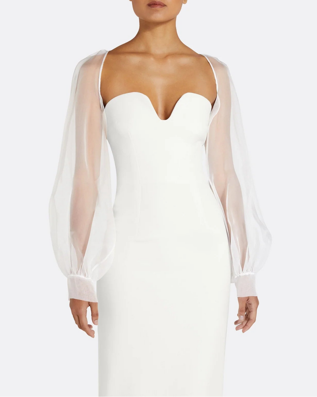 Sheer Puff Sleeve Midi Dress - Reta