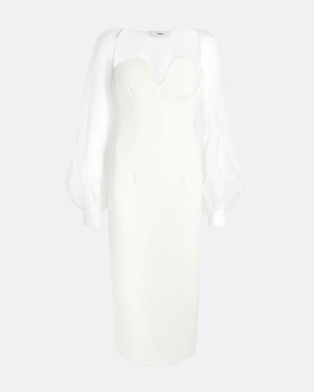 Sheer Puff Sleeve Midi Dress - Reta