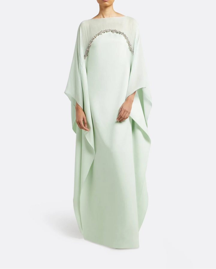 Strapless column dress with embellished cape - Alex