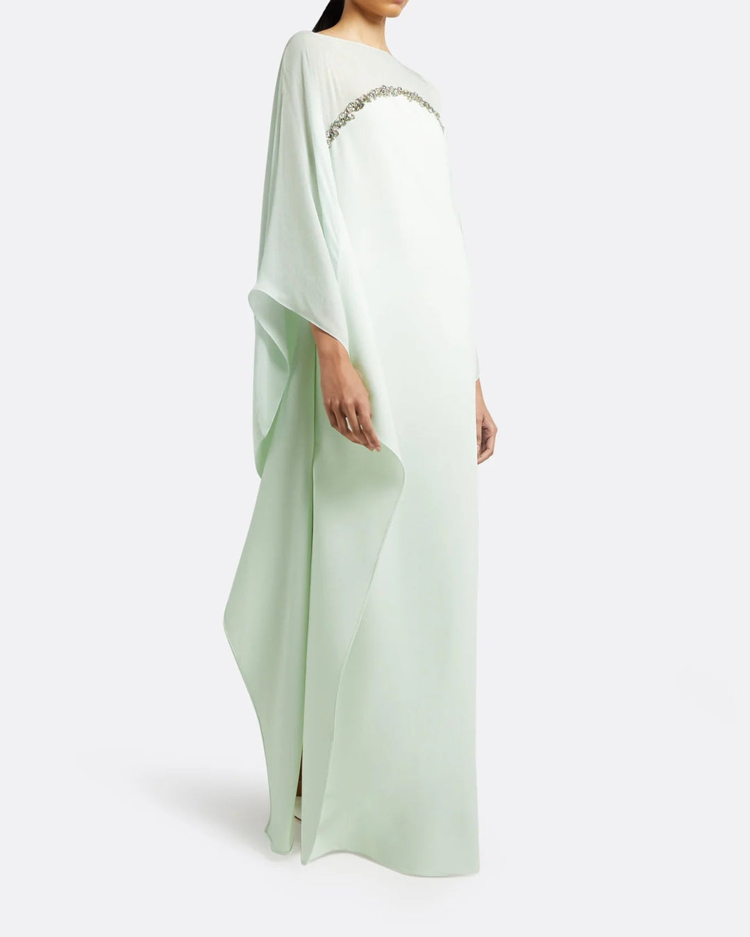 Strapless column dress with embellished cape - Alex