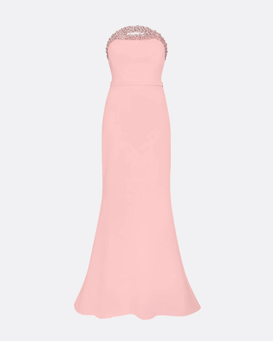 strapless column gown with beaded neckline – ROSÉ