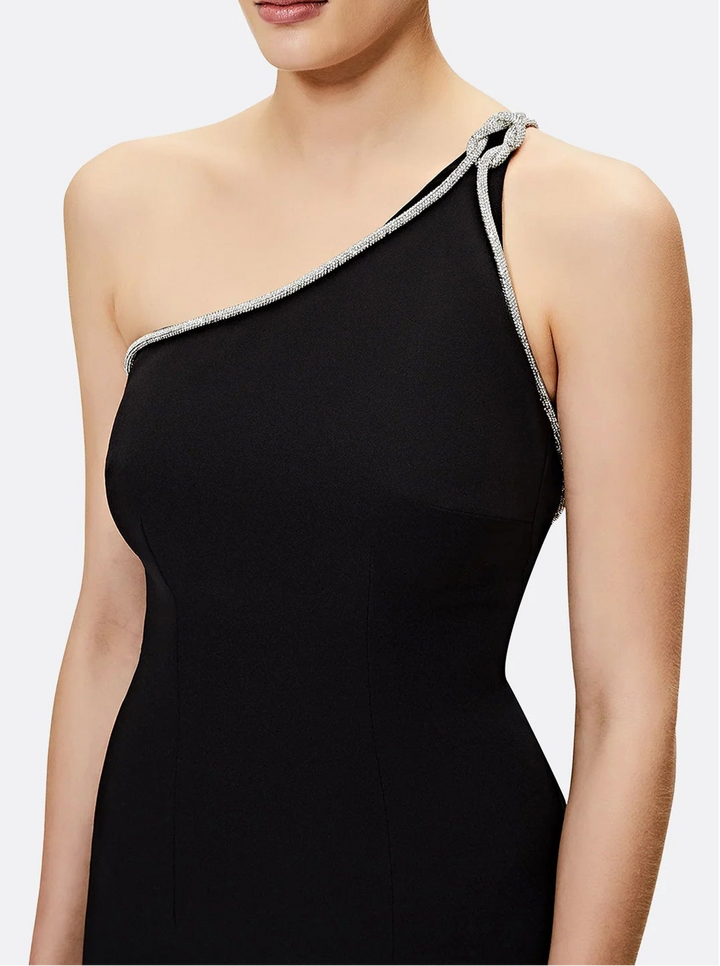 One-shoulder fitted dress with crystal embellishment - Daisy