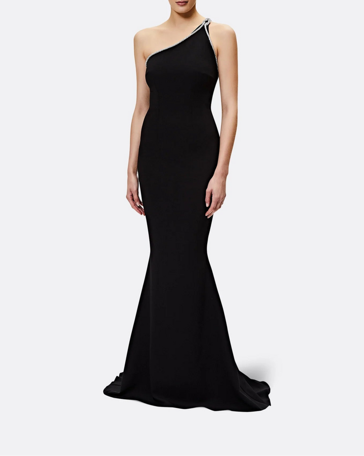 One-shoulder fitted dress with crystal embellishment - Daisy