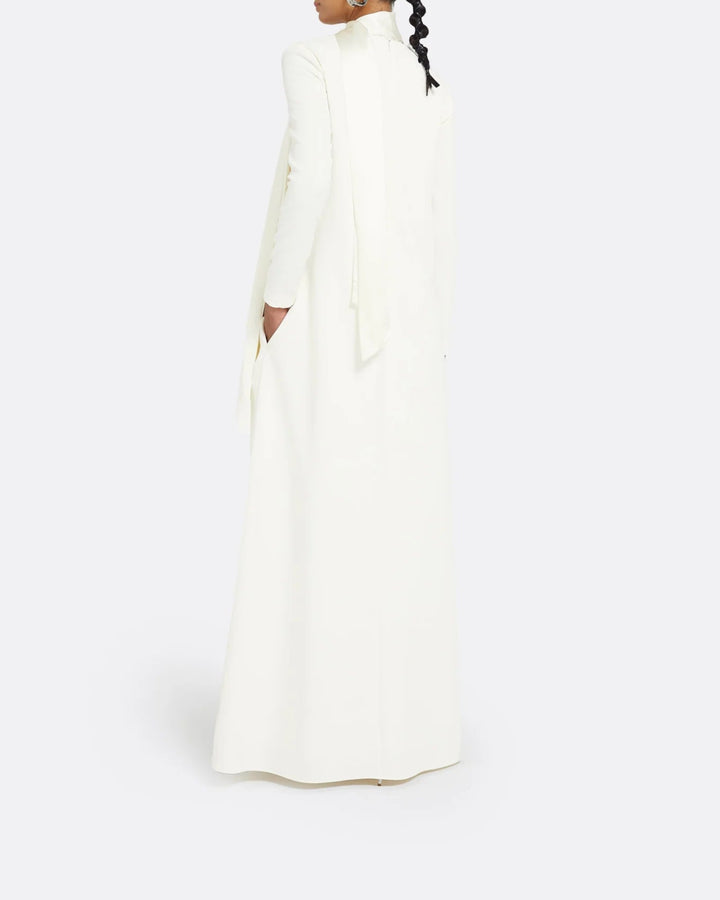 Long-sleeve gown with scarf - Lina