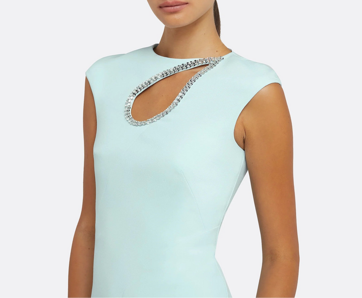 sleeveless mermaid gown with crystal-trim keyhole – ARIELLE