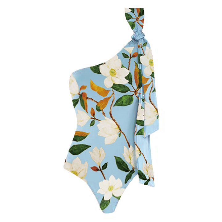one-shoulder knot detail floral bodysuit – MAGNOLIA