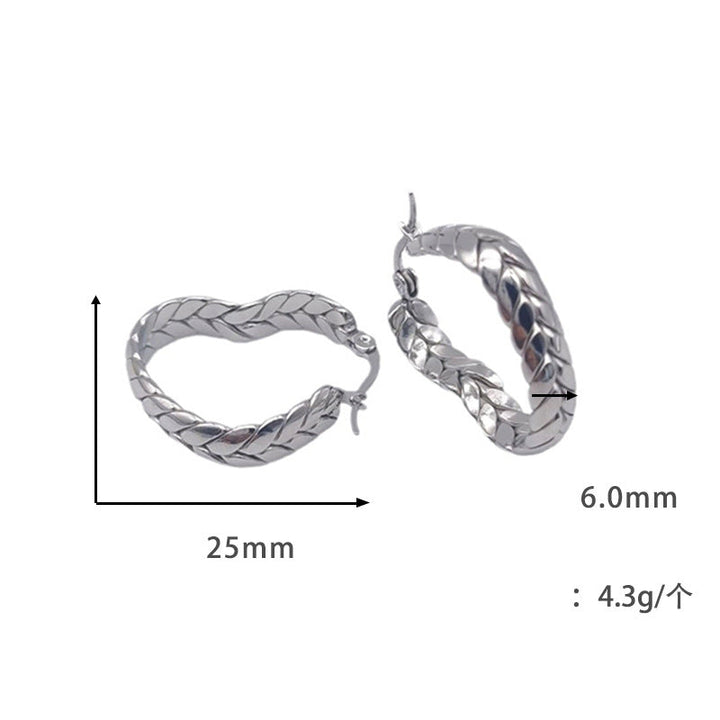 أقراط ذهبية مضفرة على شكل حلقة - سينيا