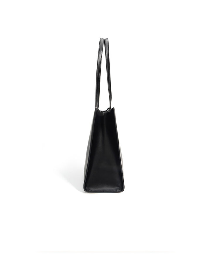 structured shoulder tote with gold-tone twist lock - AURA