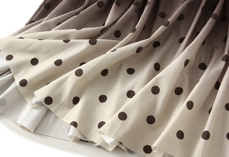 ombre pleated midi skirt with polka dot print – SOIRÉE