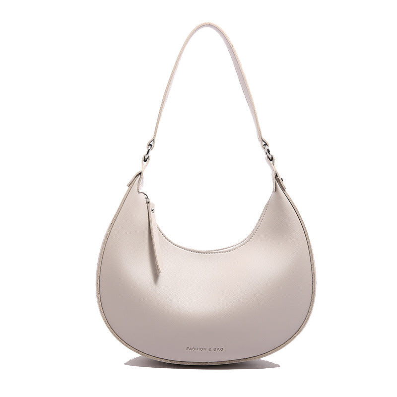 smooth crescent shoulder bag with adjustable strap – LUMINA