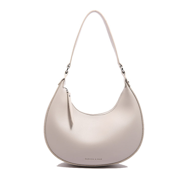 smooth crescent shoulder bag with adjustable strap – LUMINA