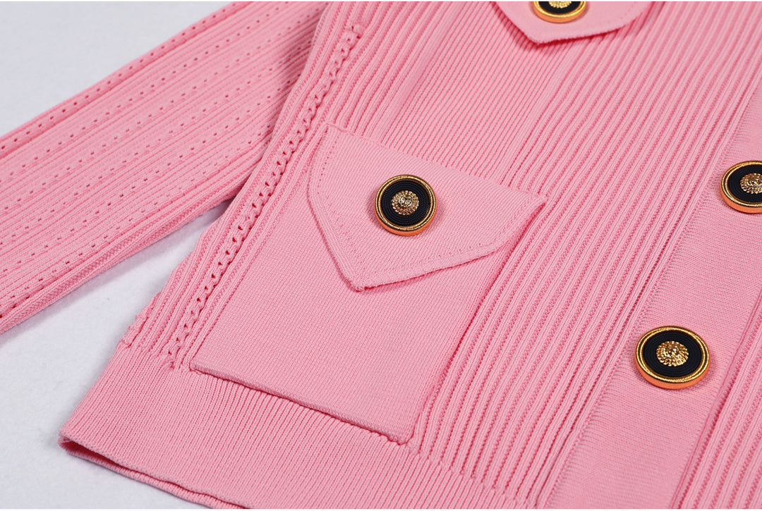 Geplooide top met uitlopende mouwen en maxi-rok set met tailleband – Rosiny 