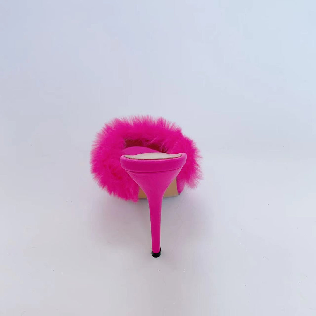 mules with faux fur trim – COCO