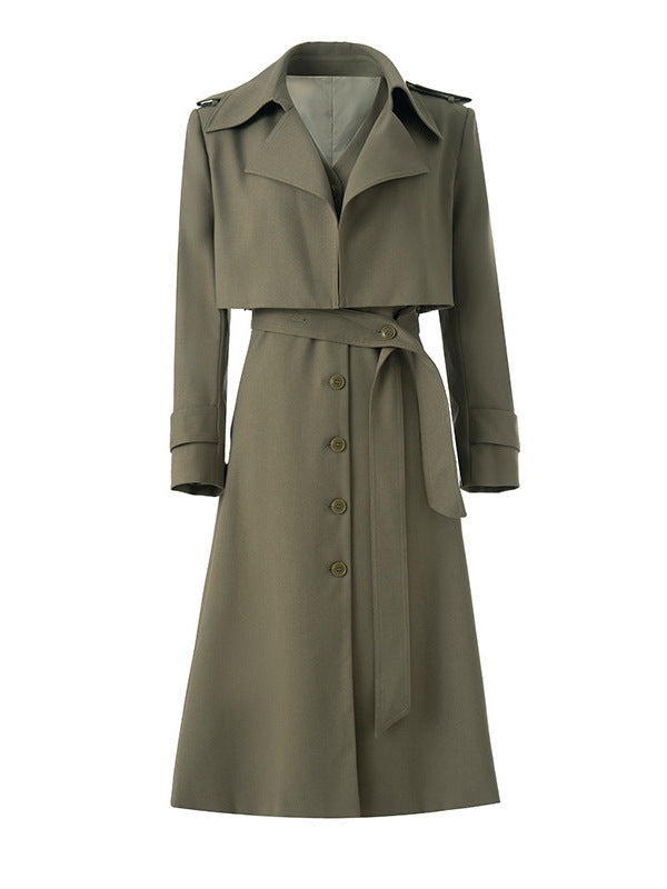 cropped-layer belted trench coat – OLIVEA