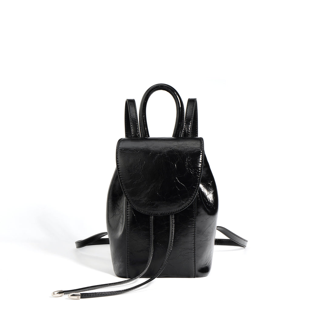 mini structured backpack with rounded flap - LIXA