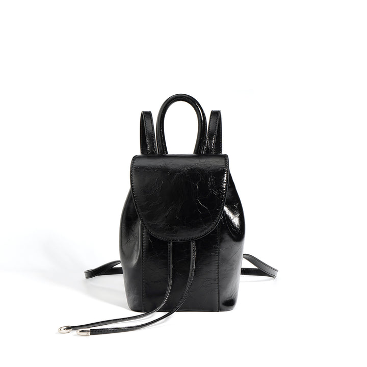 mini structured backpack with rounded flap - LIXA