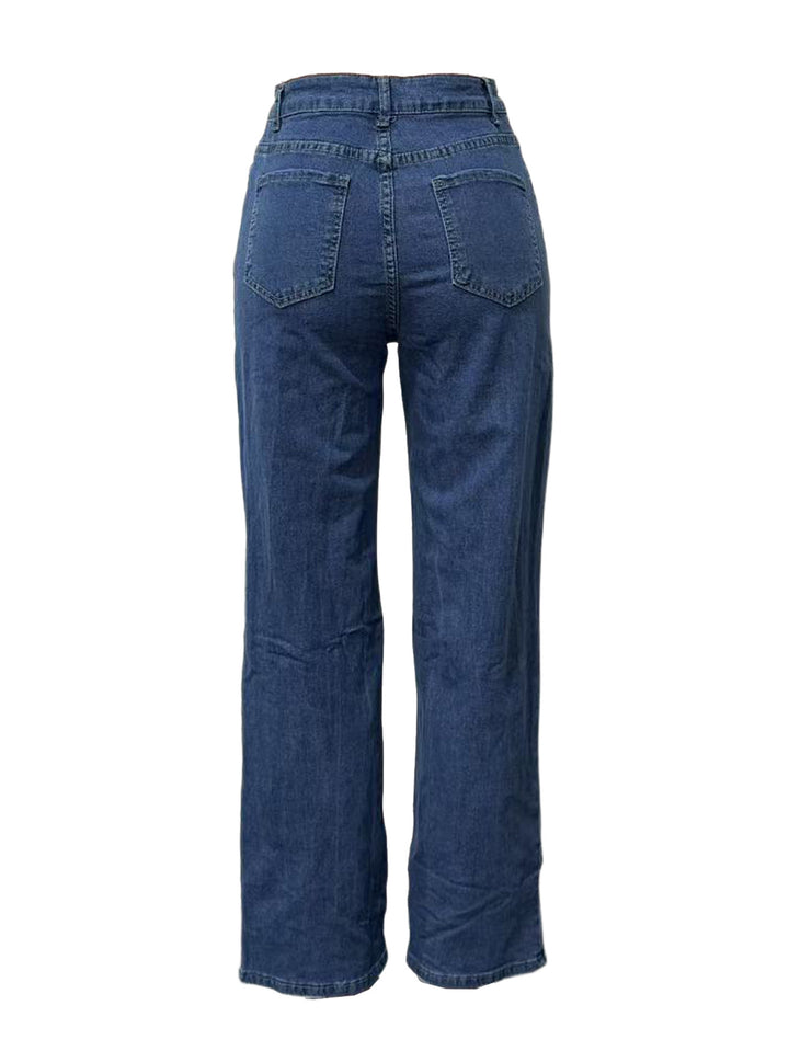 Pearl Embellished Floral Cutout Jeans - Glam