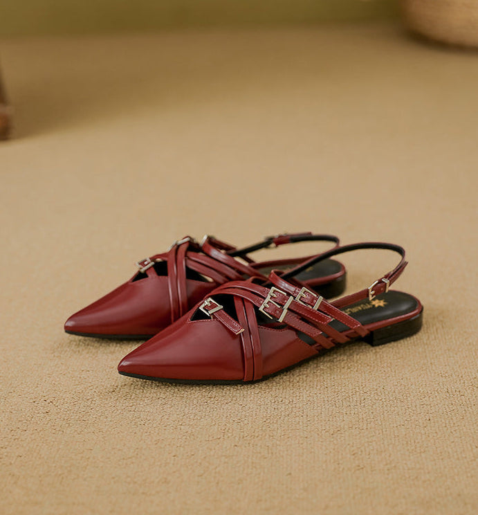 slingback flats with buckle strap design - NOVALGA