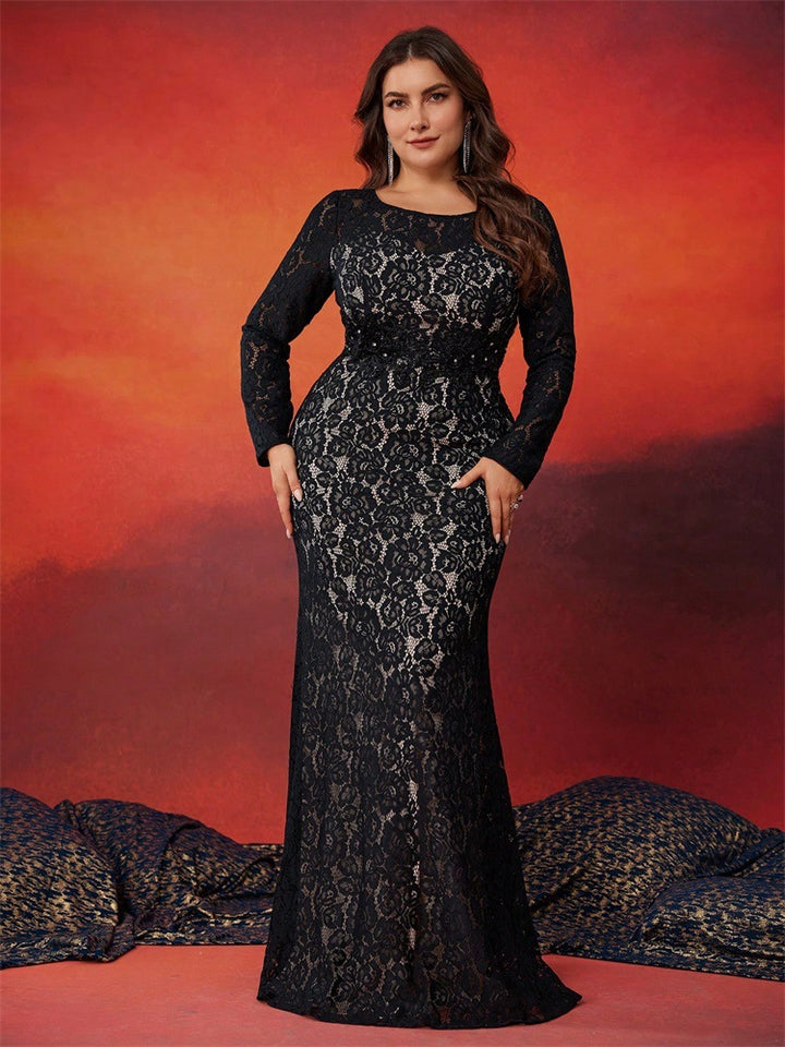 long-sleeve lace mermaid gown – NOCTURNE