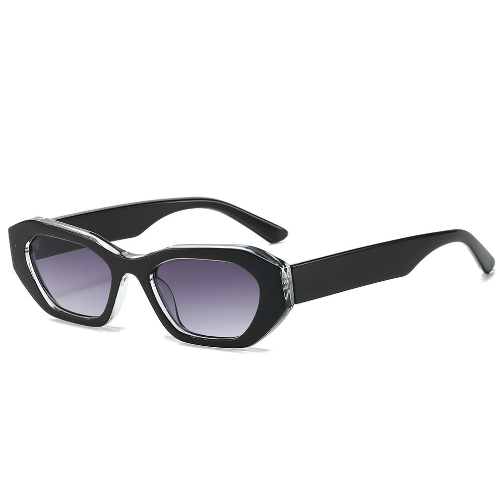 oval frame acetate sunglasses with thick temples - NOZDA