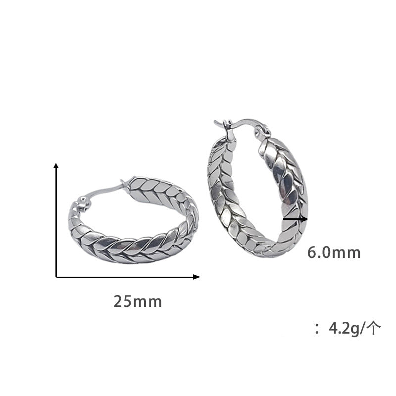 أقراط ذهبية مضفرة على شكل حلقة - سينيا