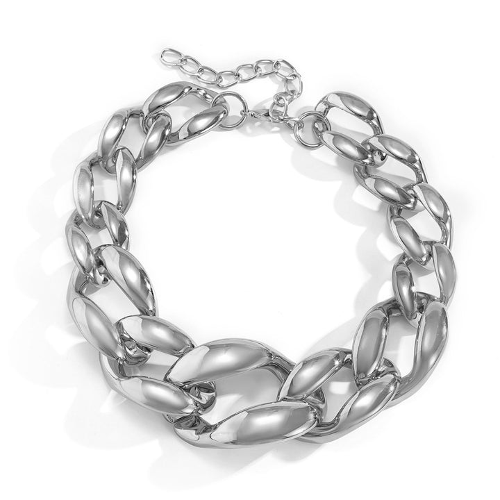 Chunky marquise-link chain necklace with glossy finish - Lindu