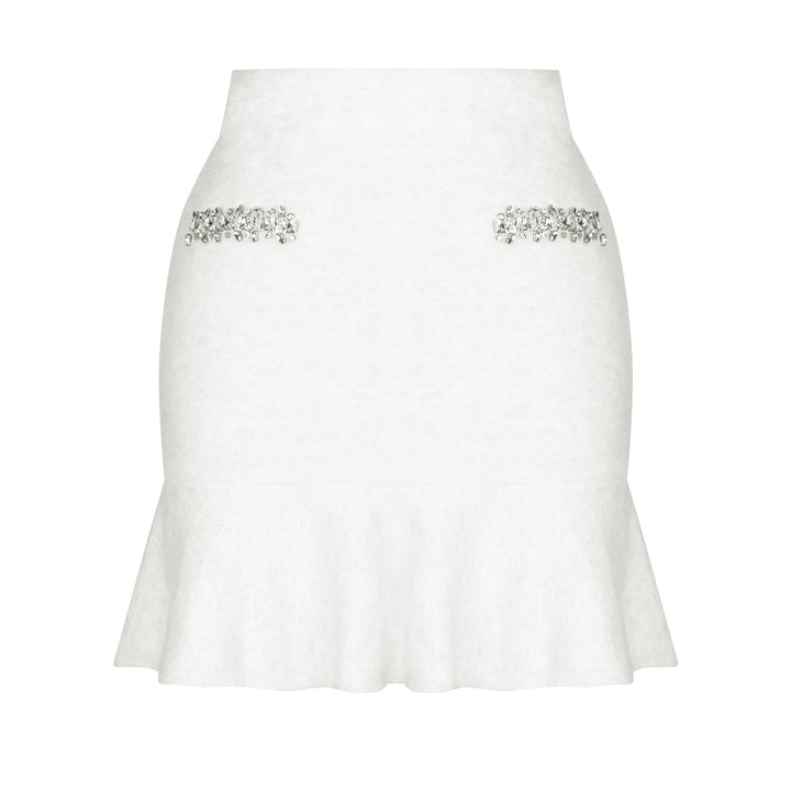 Geplooide top met uitlopende mouwen en maxi-rok set met tailleband – Rosiny 