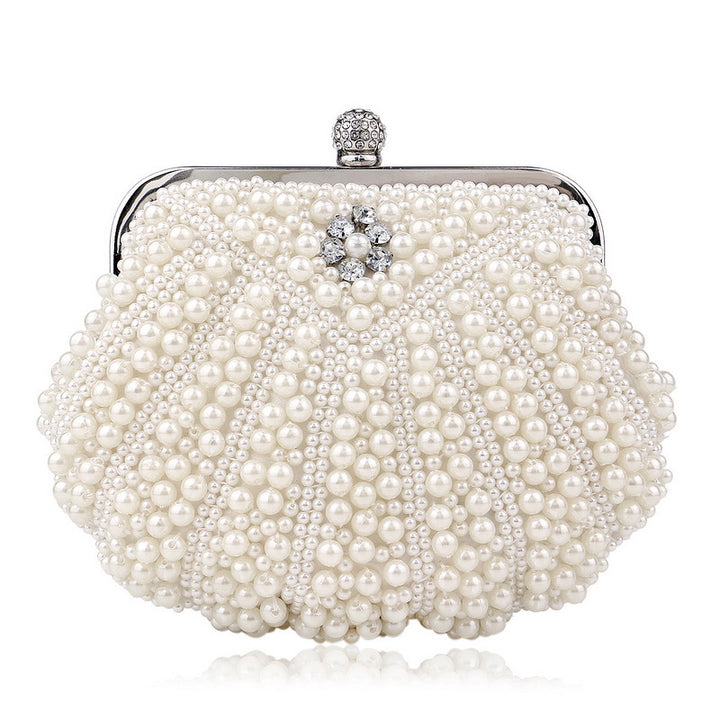 beaded pearl clutch with crystal clasp - RoviL