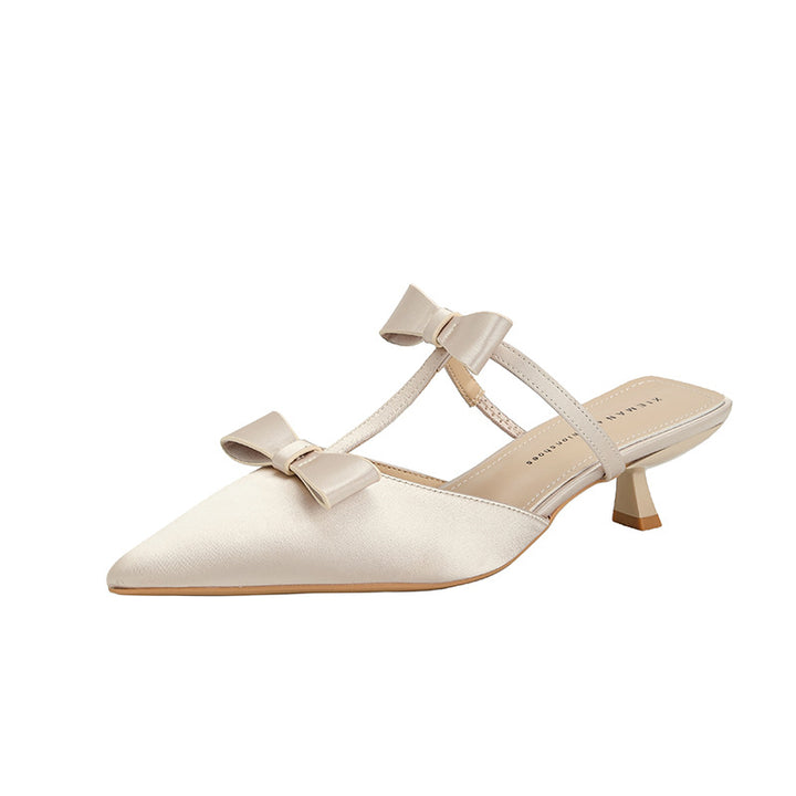mule heels with double bow strap - SERELIKU