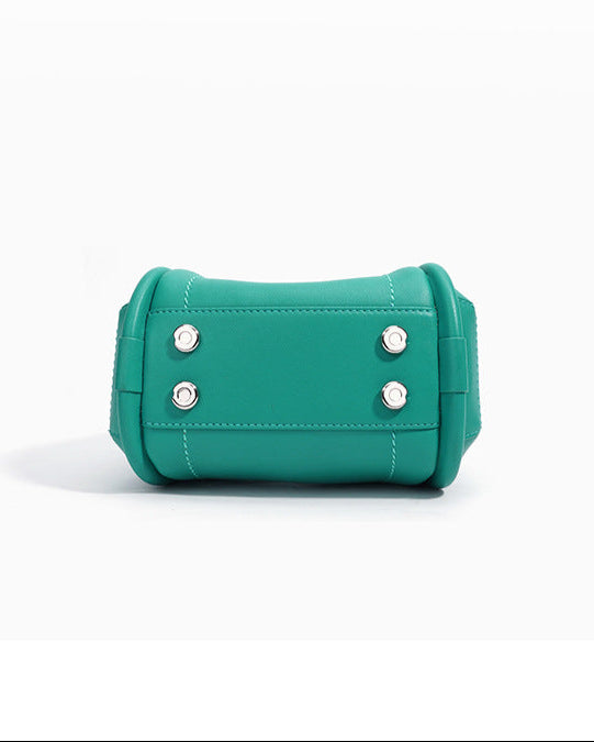 mini trapeze top-handle bag with lock detail - LARA