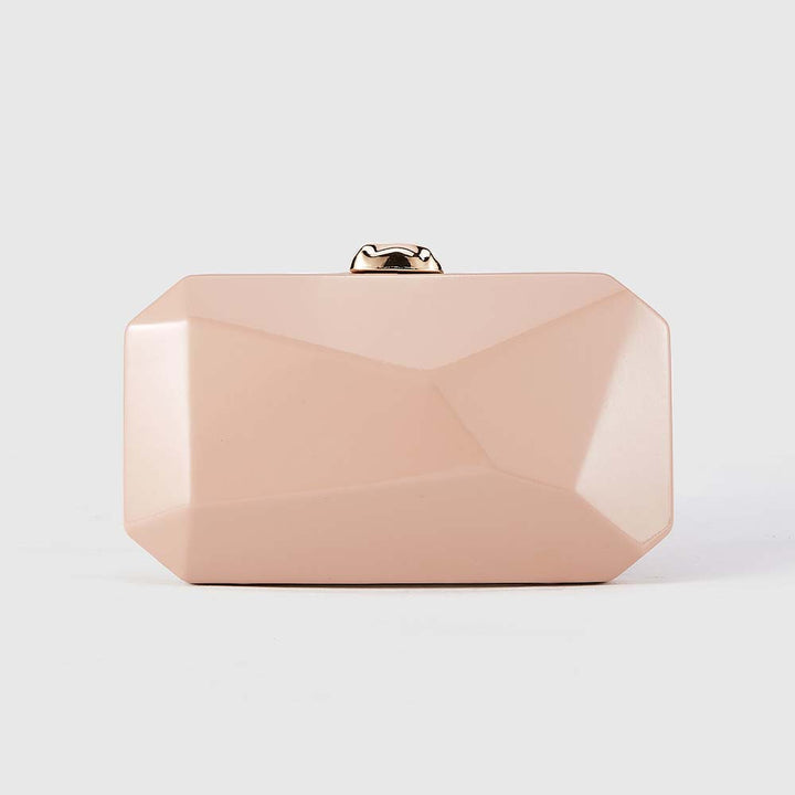 Geometric burgundy clutch with faceted design – WINE