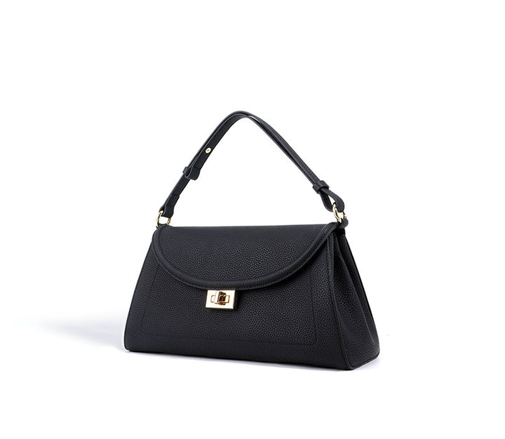 structured flap shoulder bag with turn-lock closure – NOIRÉ