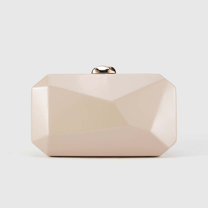 Geometric burgundy clutch with faceted design – WINE