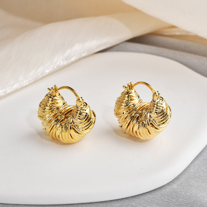 Chunky spiral hoop earrings in gold & silver – Amanda