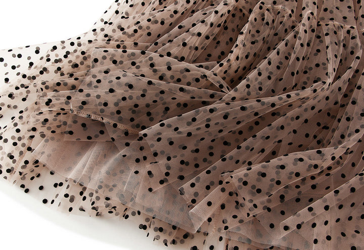 tiered polka-dot tulle midi skirt – DOTTI
