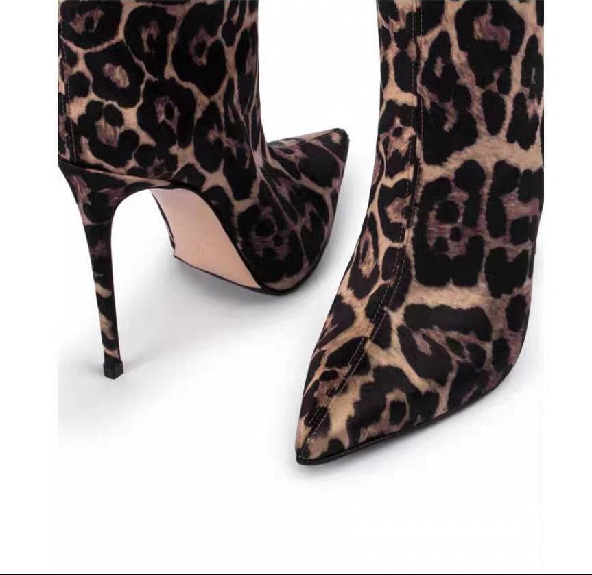leopard print stiletto knee-high boots – VIVIEN