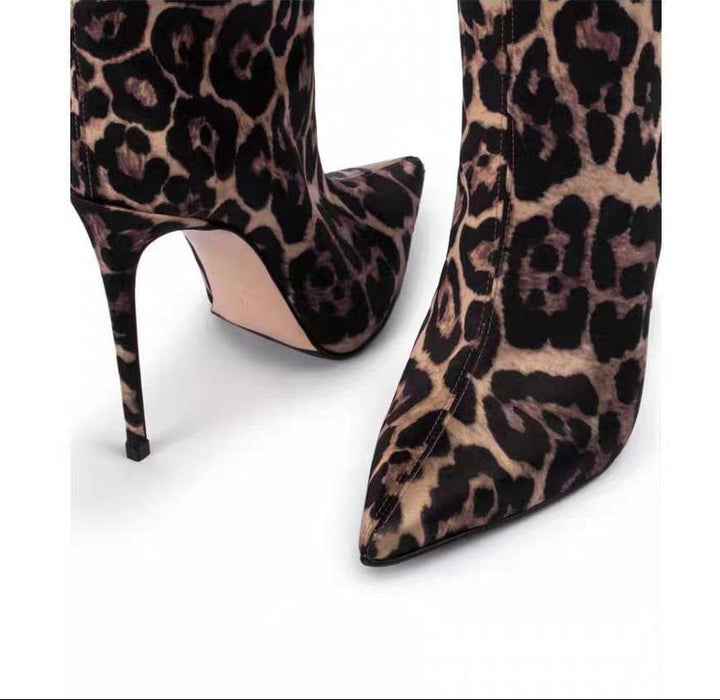 leopard print stiletto knee-high boots – VIVIEN